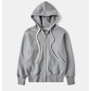 17.5 oz Terry Cloth Zip-Up Hoodie Vintage Gray Non Stock Mfg. 100% Cotton Sz 36